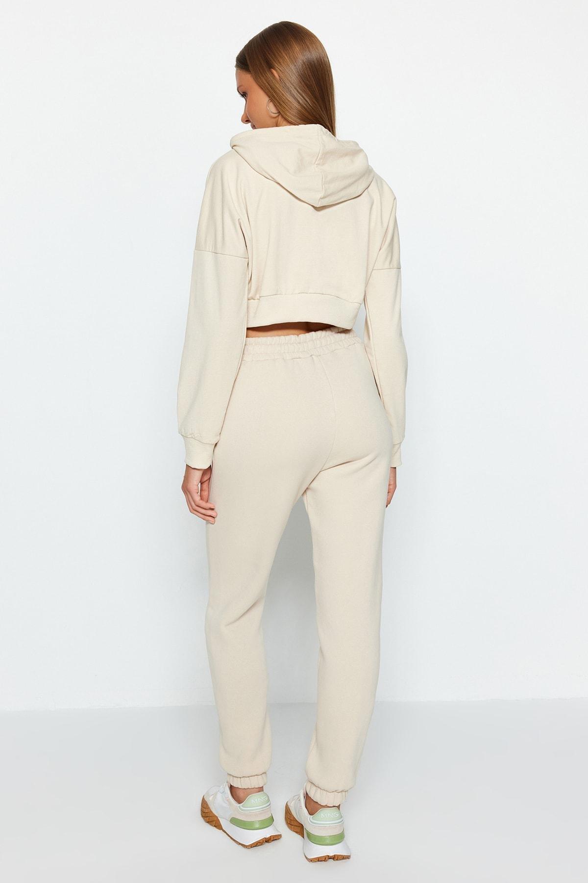 بنطال رياضي مُحاك مبطن بالصوف، بيج, STONE, large image number 5