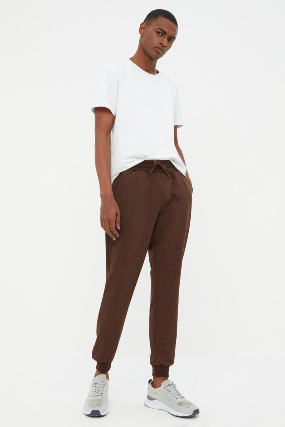 Brown Slim Mid Waist Sweatpants, Set Of 2, , large image number 2