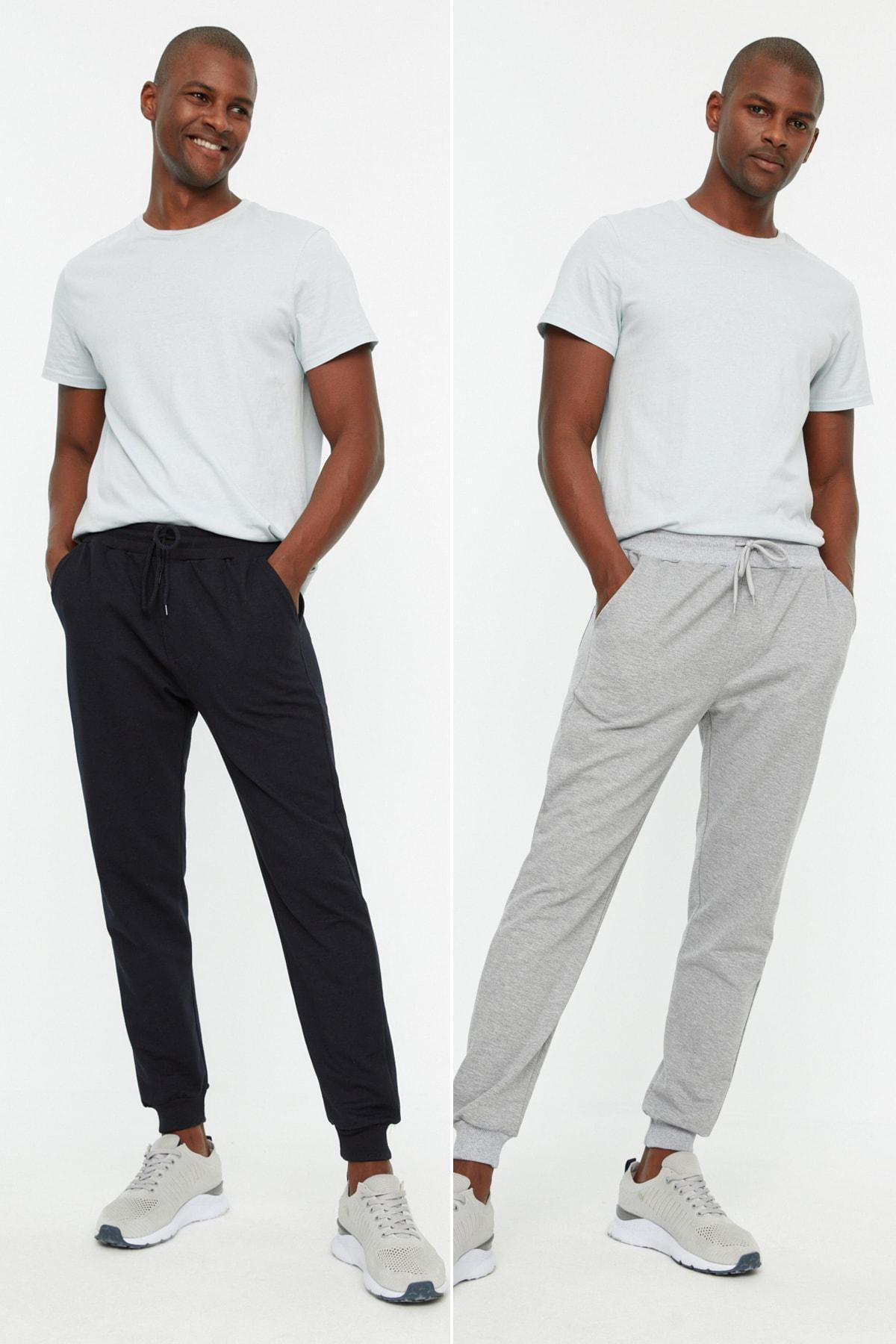 Multicolour Slim Mid Waist Sweatpants, Set Of 2, , large image number 0