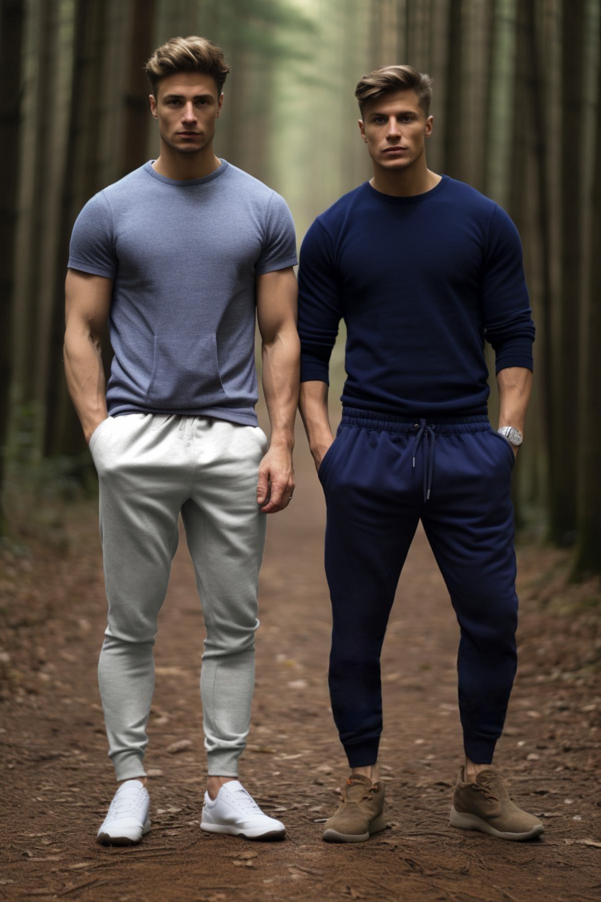 Multicolour Slim Mid Waist Sweatpants, Set Of 2, , large image number 2