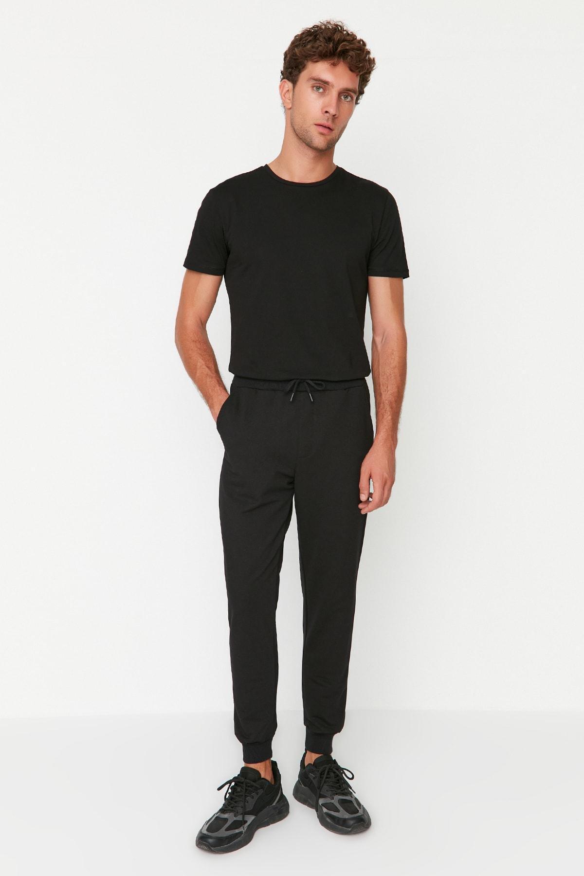 بنطال رياضي بقصة سليم فت وخصر متوسط الارتفاع، مجموعة من قطعتين، ألوان متعددة, Black, large image number 3