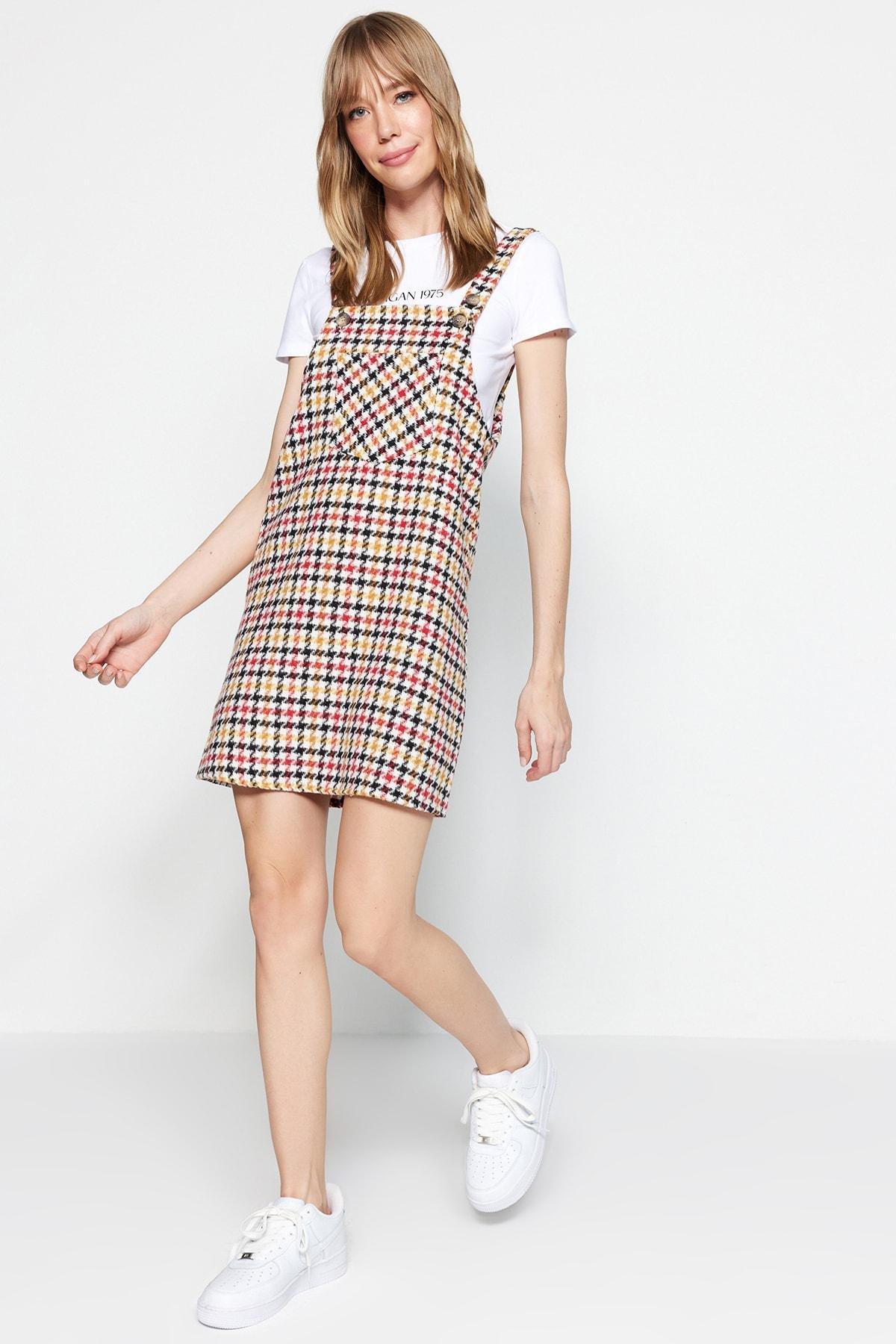 Brown Strappy Woven Dress, , large image number 3