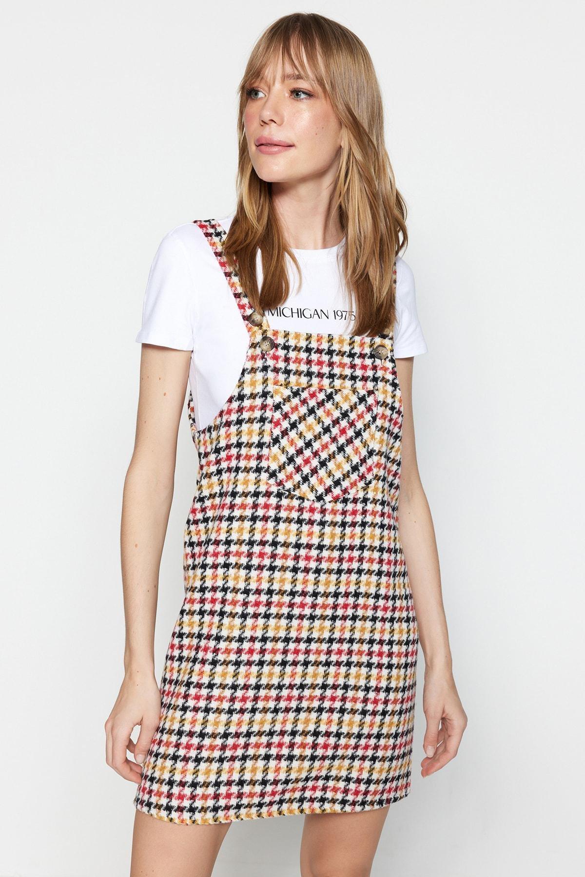 Brown Strappy Woven Dress, , large image number 5