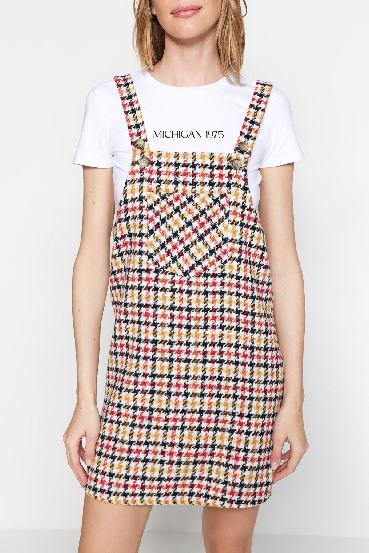 Brown Strappy Woven Dress, , large image number 7