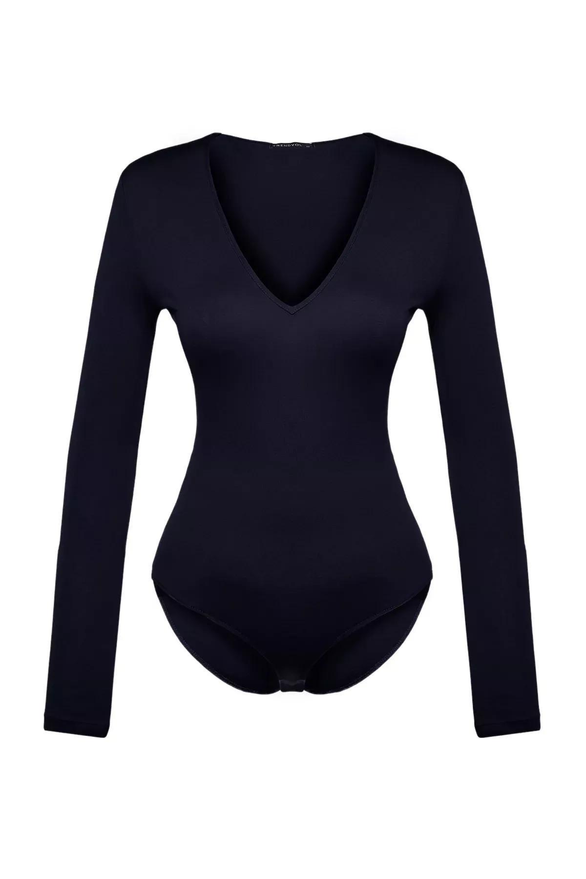 Navy Knitted Bodysuit, , large image number 4