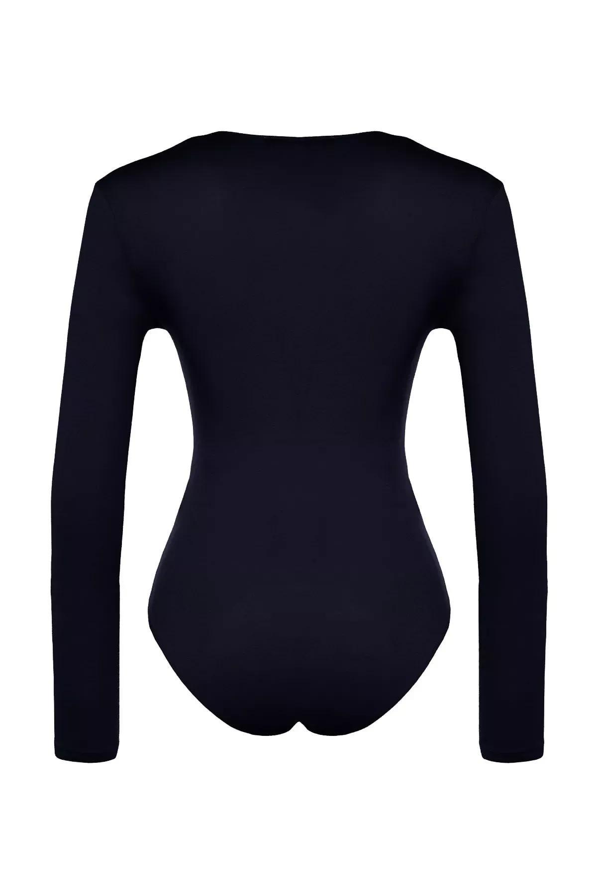 Navy Knitted Bodysuit, , large image number 6