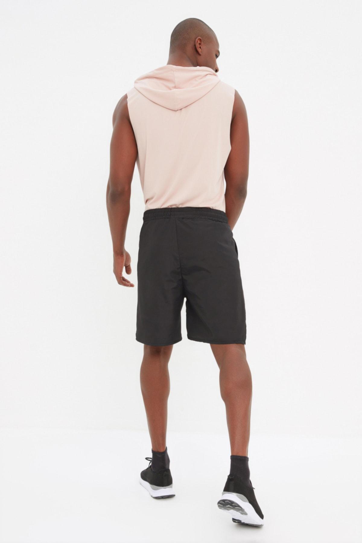 Black Mid Waist Shorts, , large image number 3