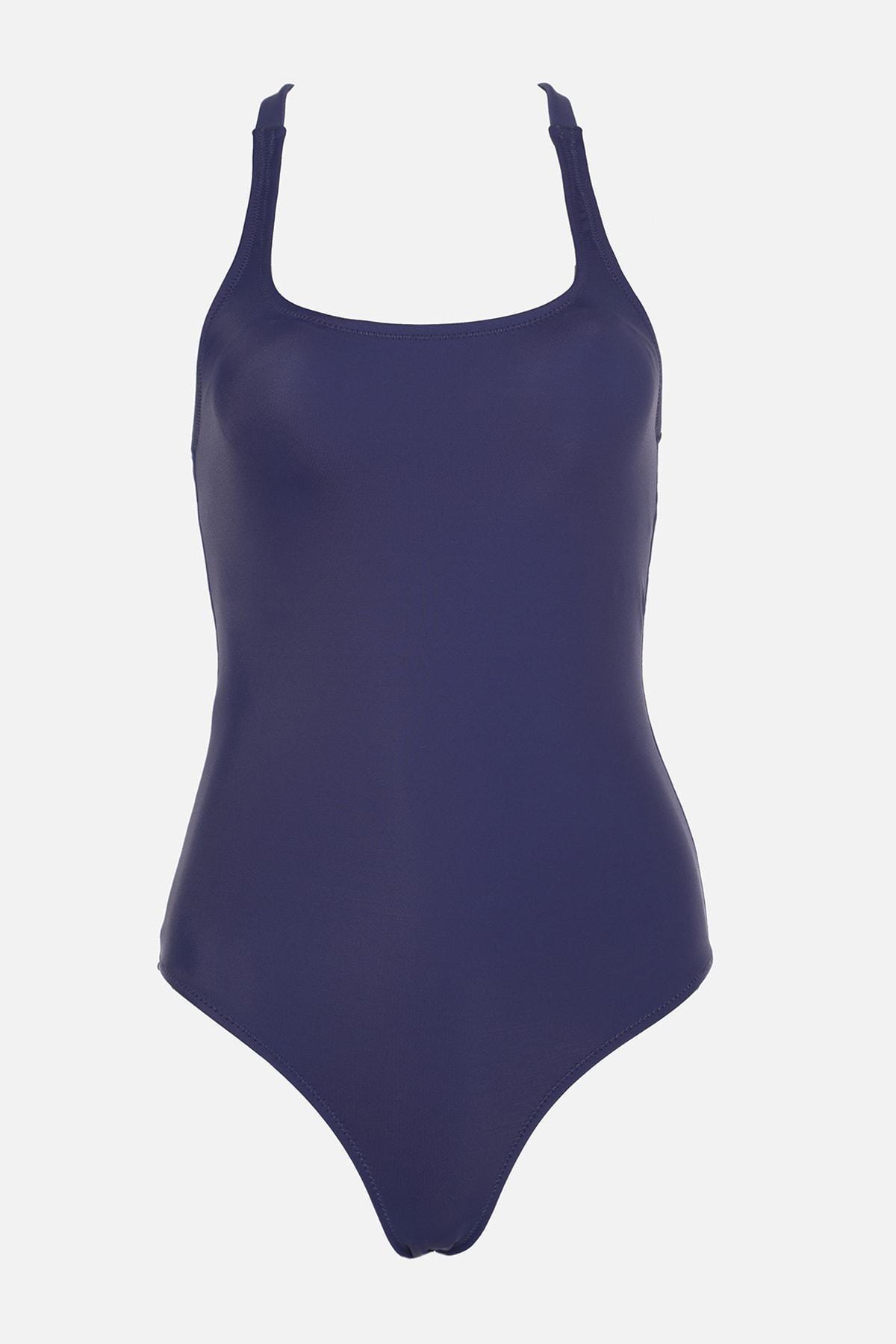 Navy Plain Swimsuit, , large image number 5