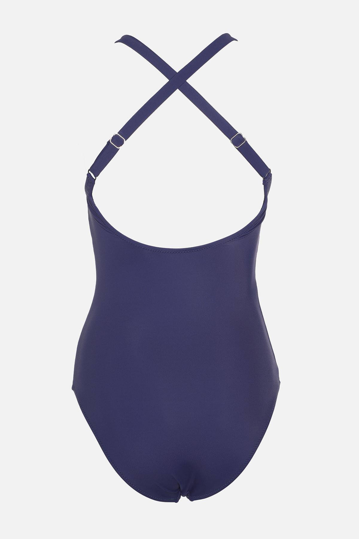 Navy Plain Swimsuit, , large image number 6
