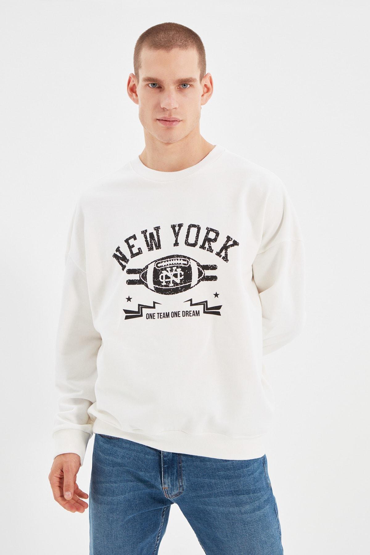 Beige Printed Sweatshirt, , large image number 0