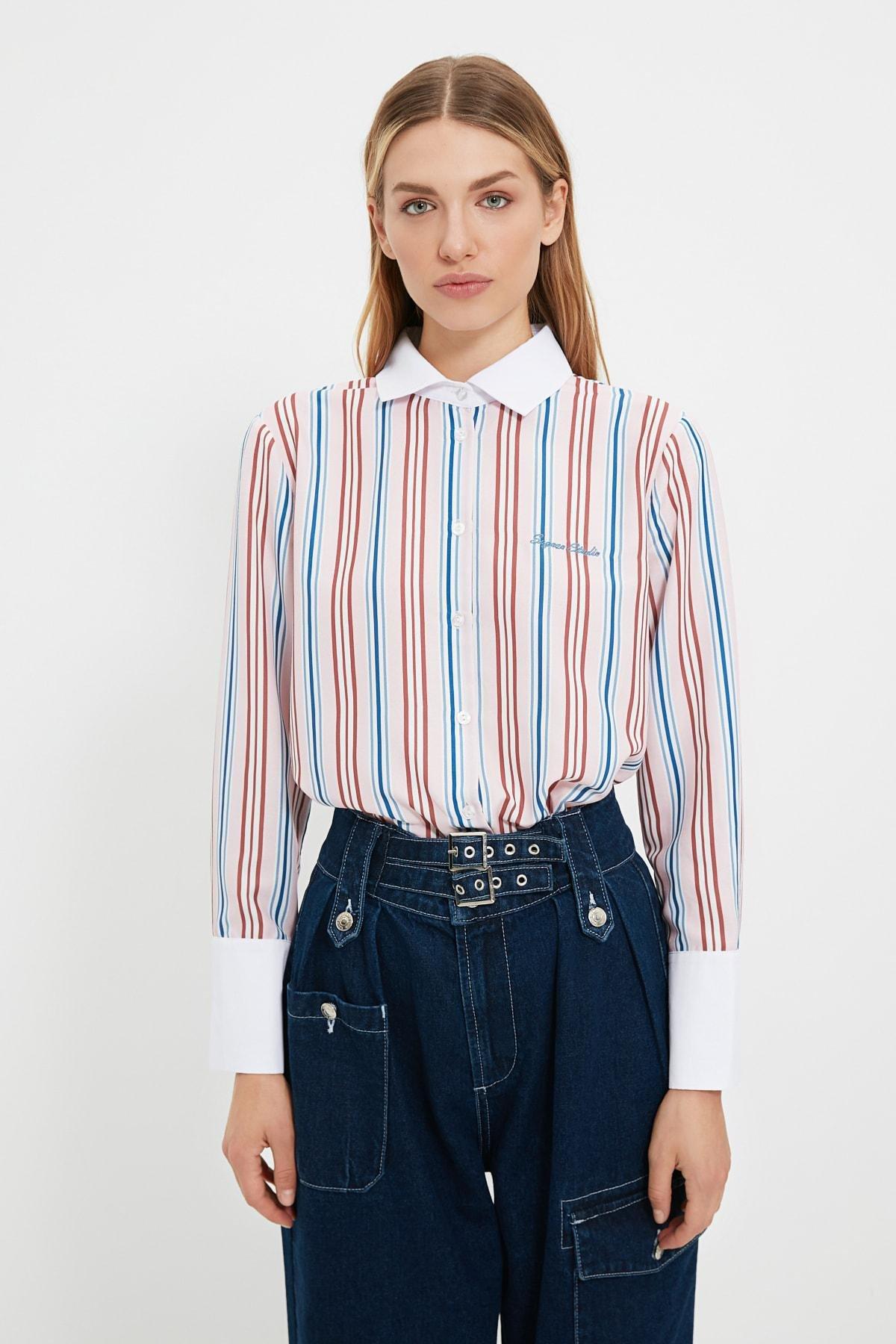 قميص مخطط، ألوان متعددة, Multicolor, large image number 1