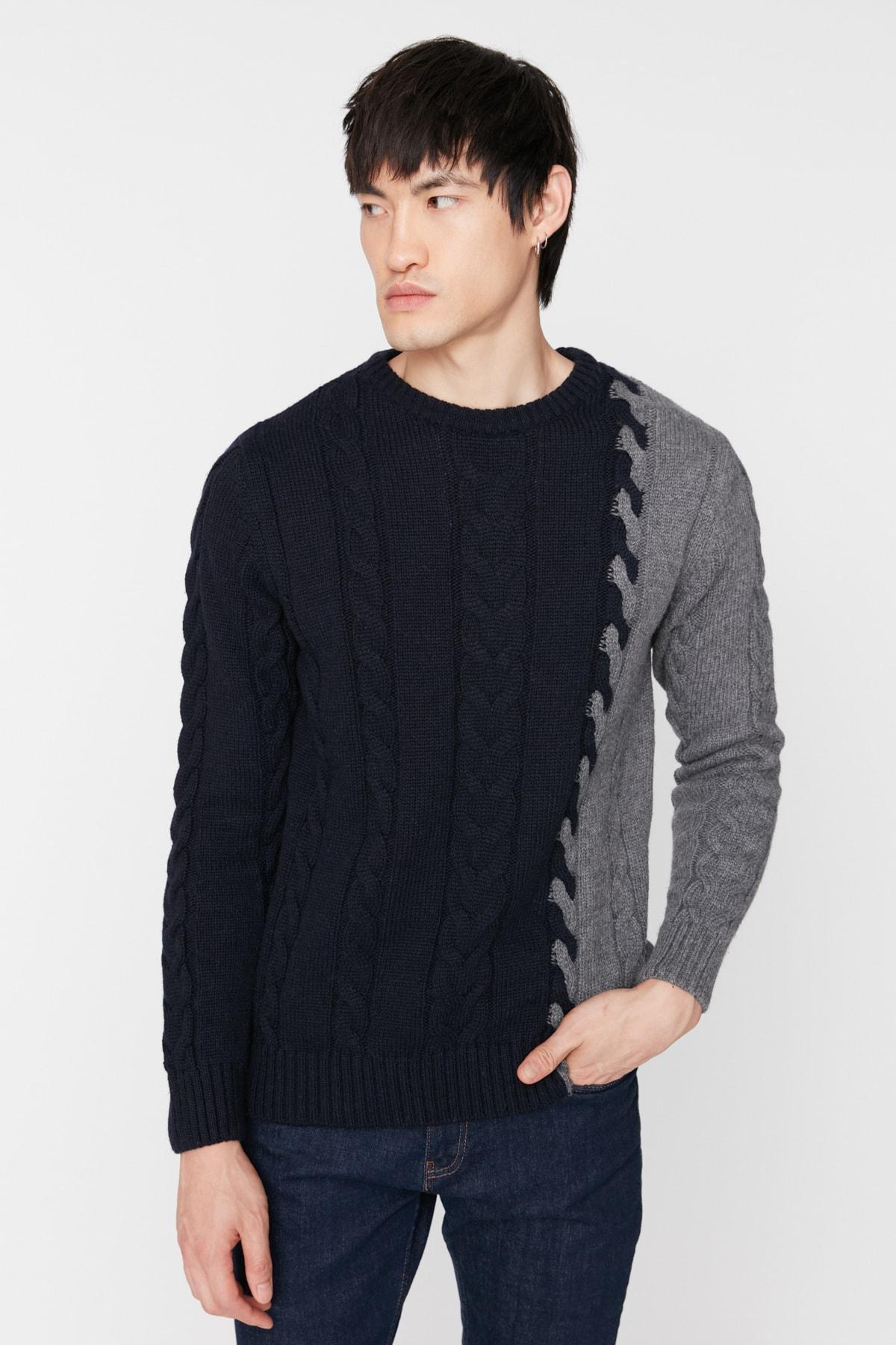 Navy Colour Block Sweater, , large image number 2