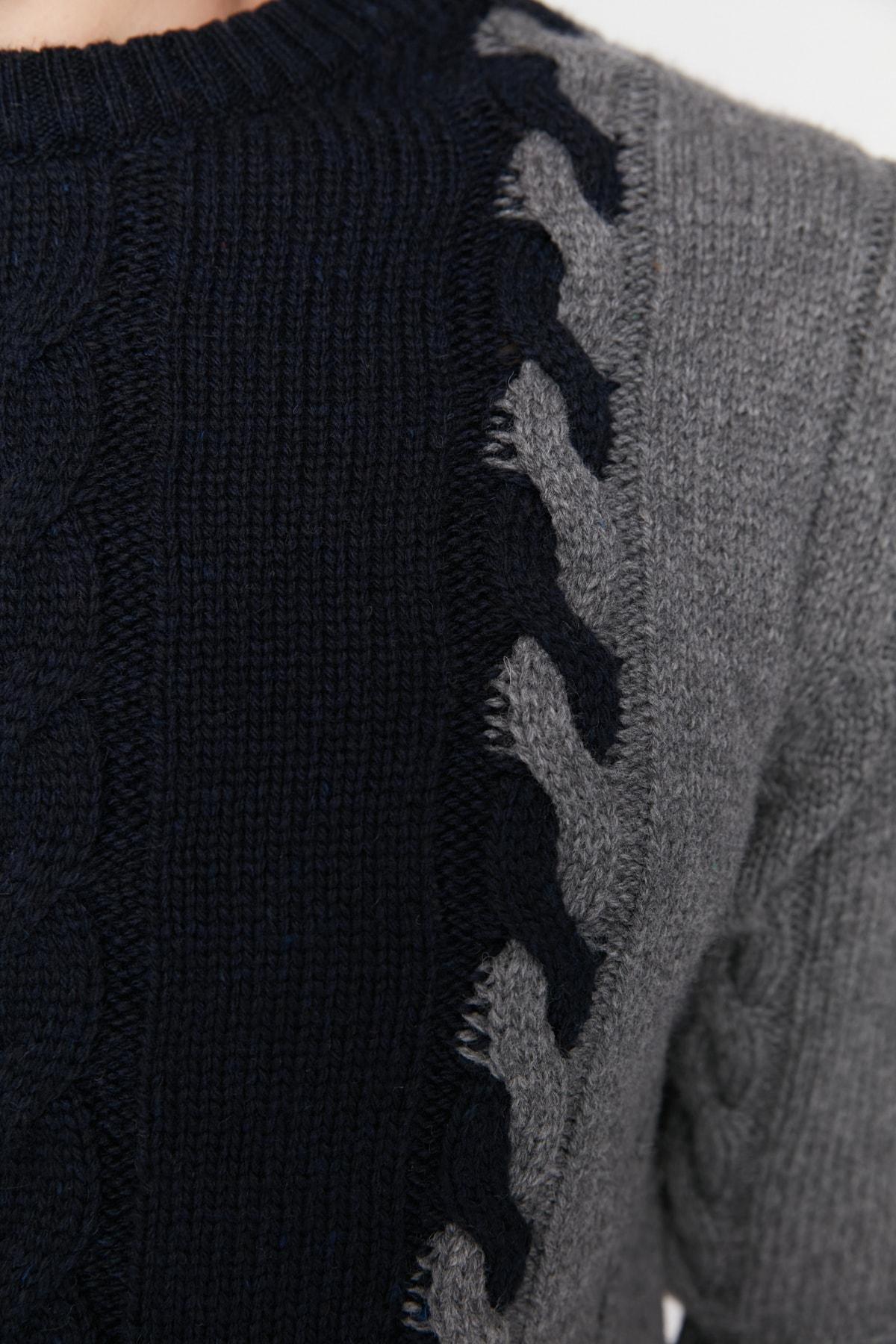 Navy Colour Block Sweater, , large image number 6
