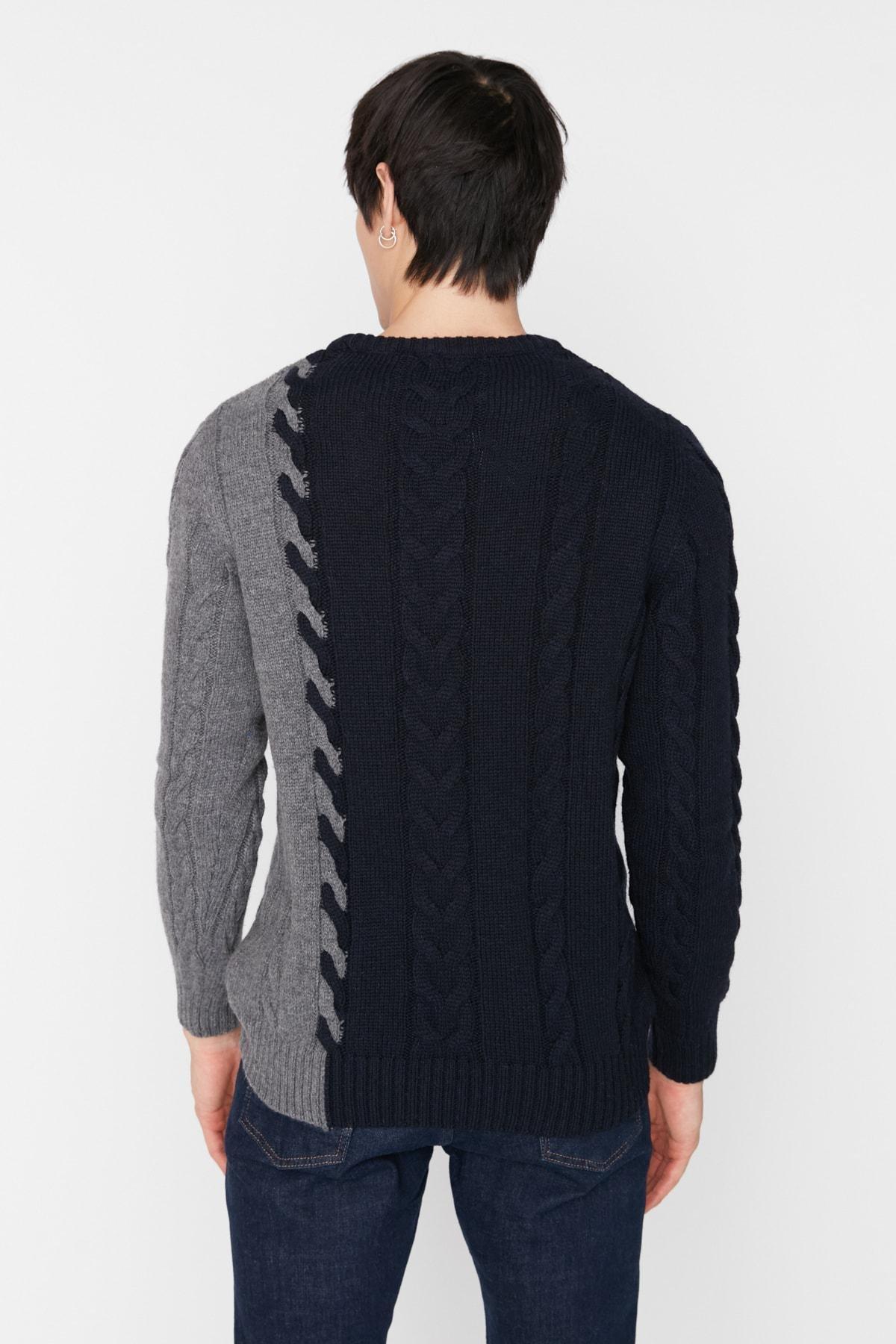 Navy Colour Block Sweater, , large image number 7