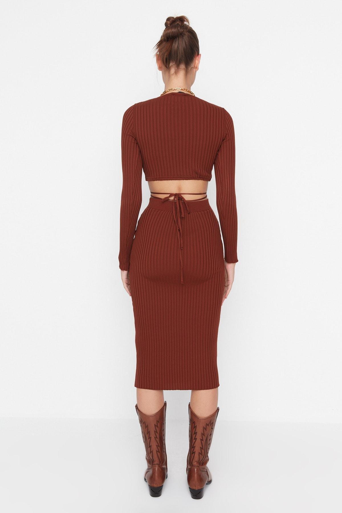 Brown Crew Neck Co-Ord Set, , large image number 4