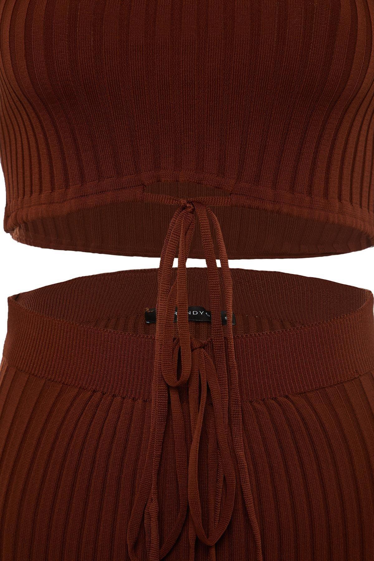 Brown Crew Neck Co-Ord Set, , large image number 5