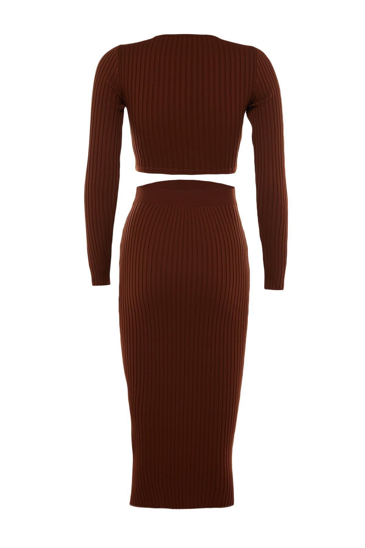 Brown Crew Neck Co-Ord Set, , large image number 6