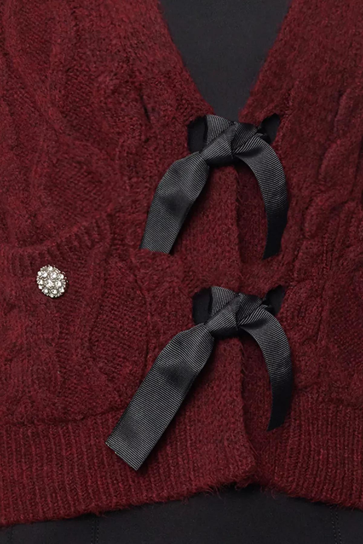 Red Bow Detail Knit Sweater, , large image number 3