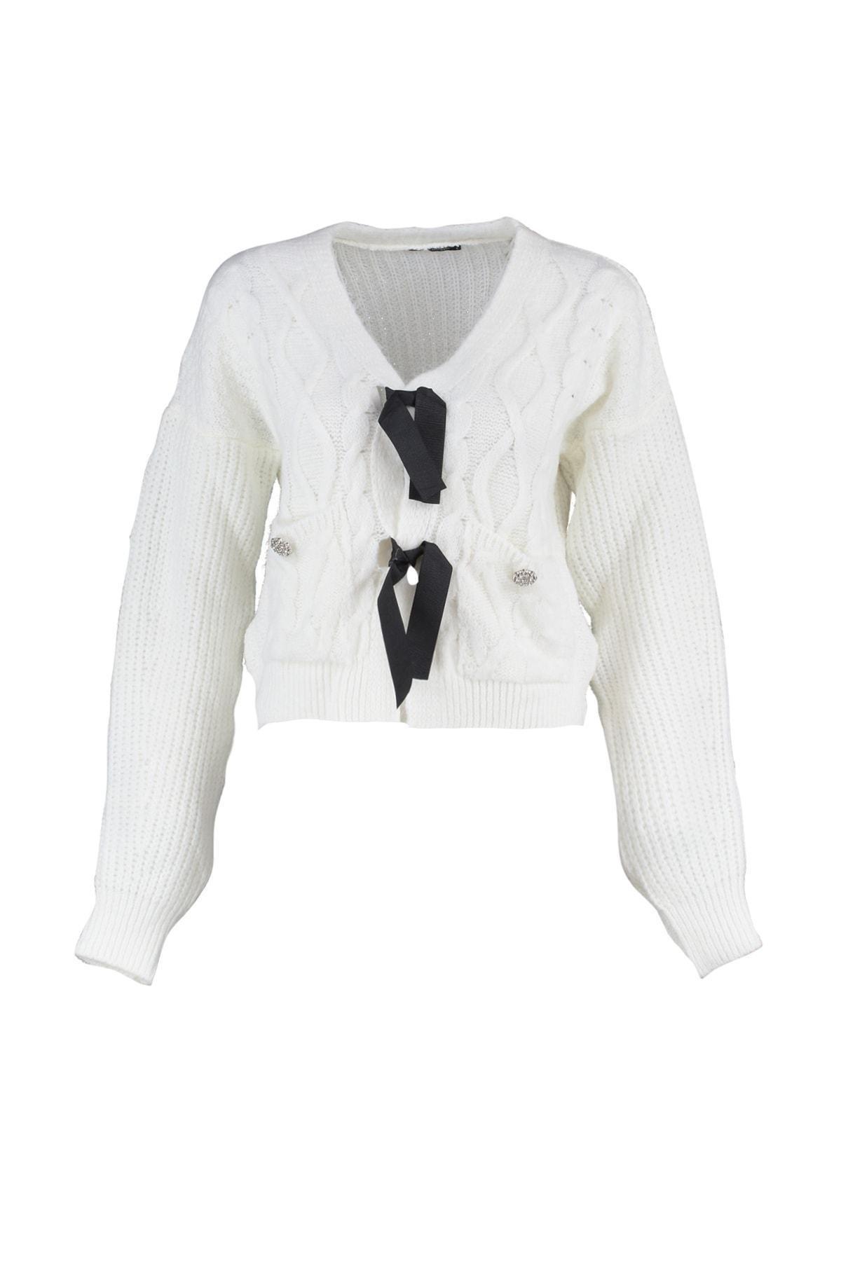 White V-Neck Sweater, , large image number 6