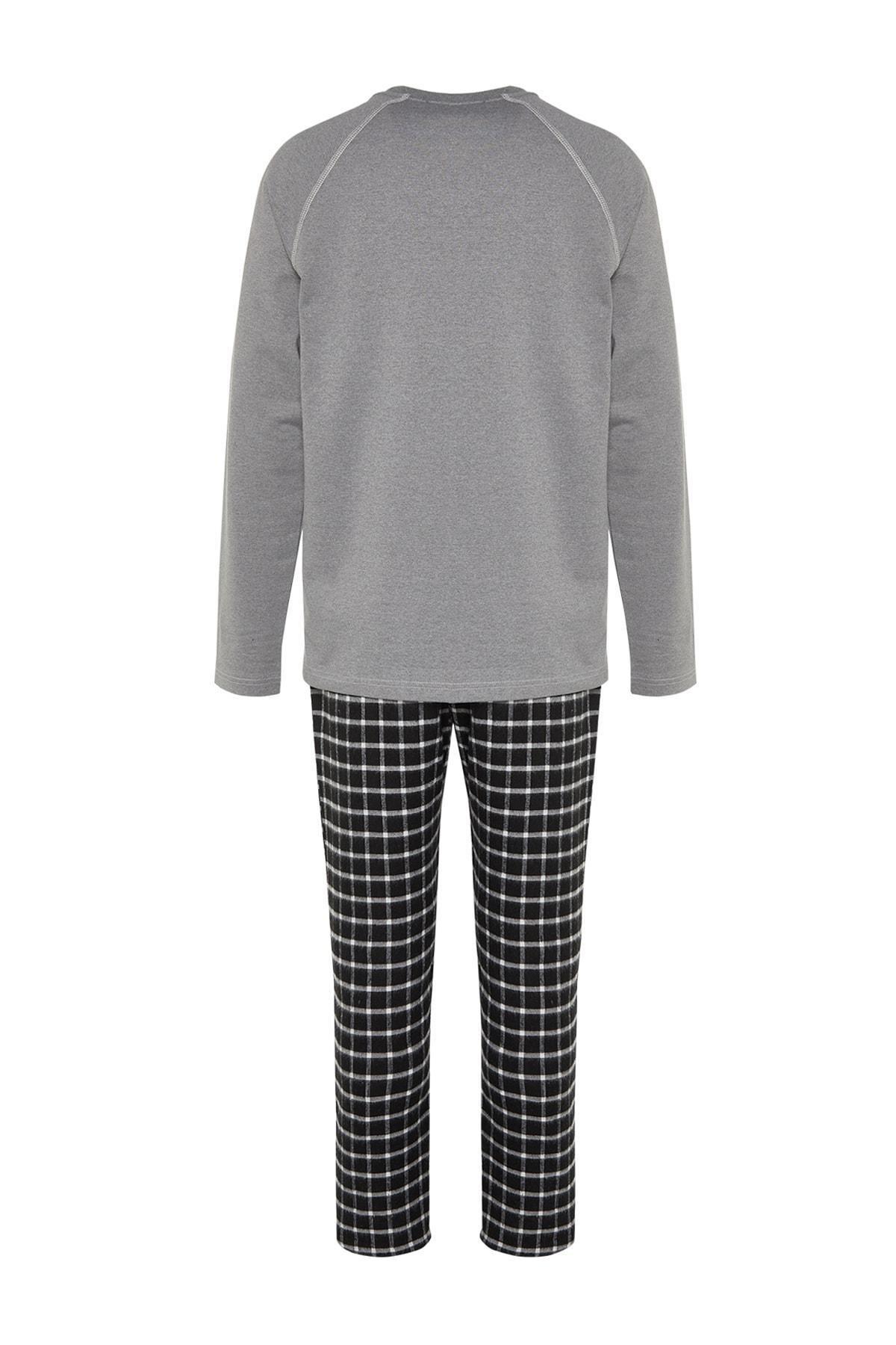 Trendyol - Grey Mid Waist Pajama Set