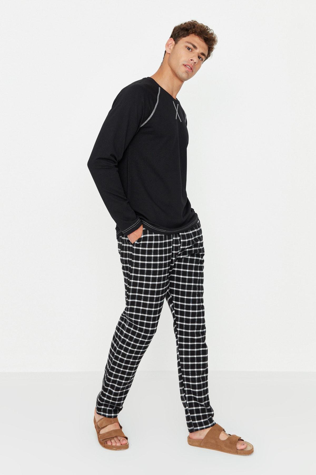 Black Plain Pajama Set, , large image number 1