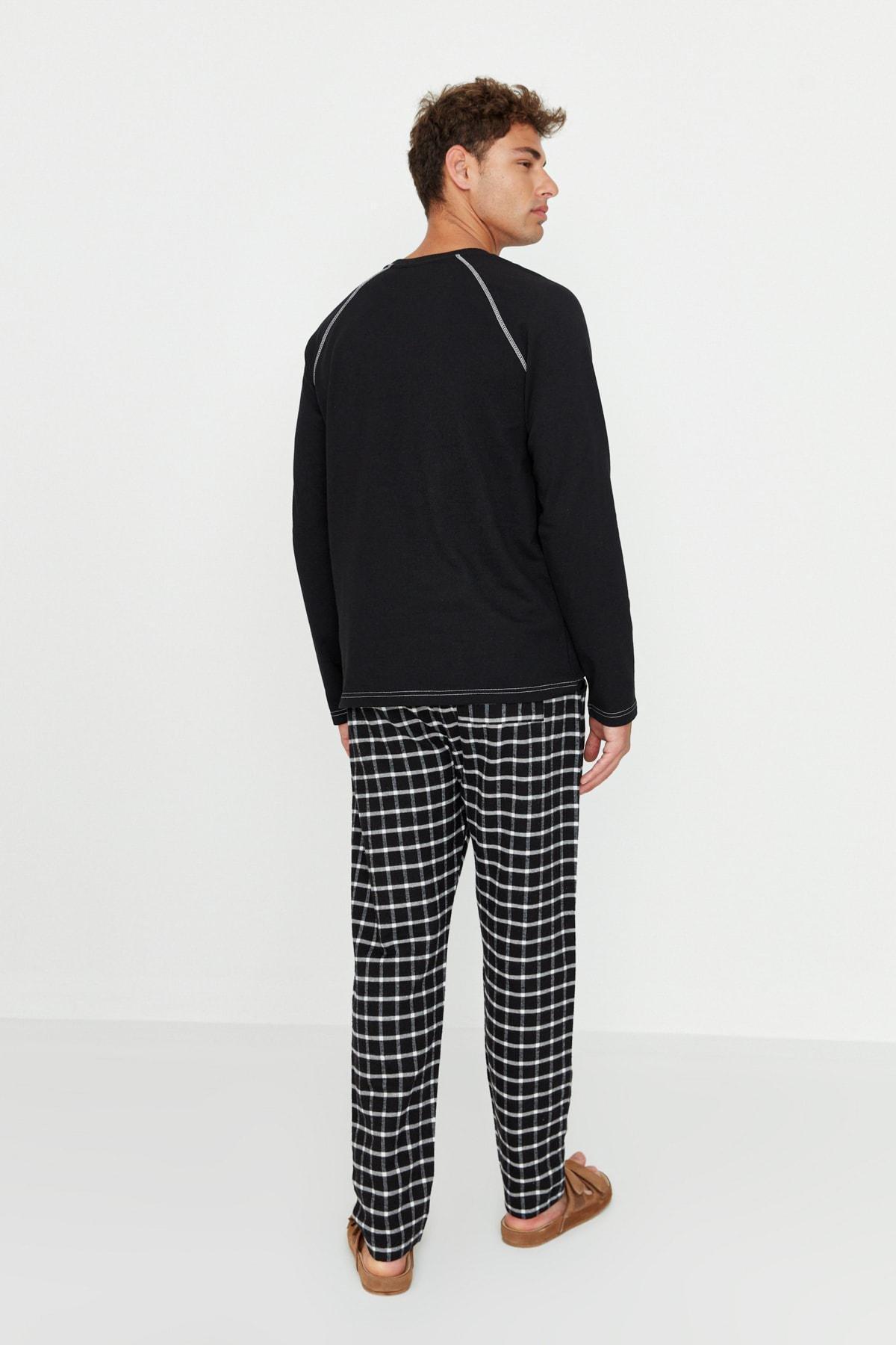 Black Plain Pajama Set, , large image number 5