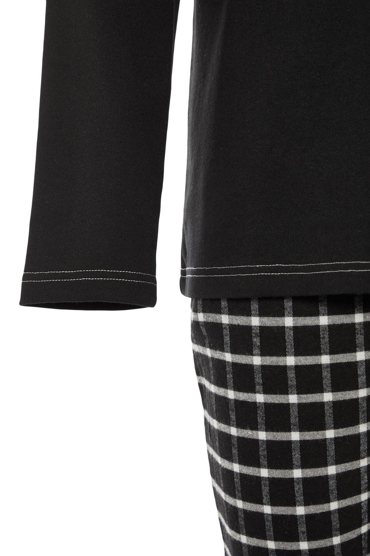 Black Plain Pajama Set, , large image number 6