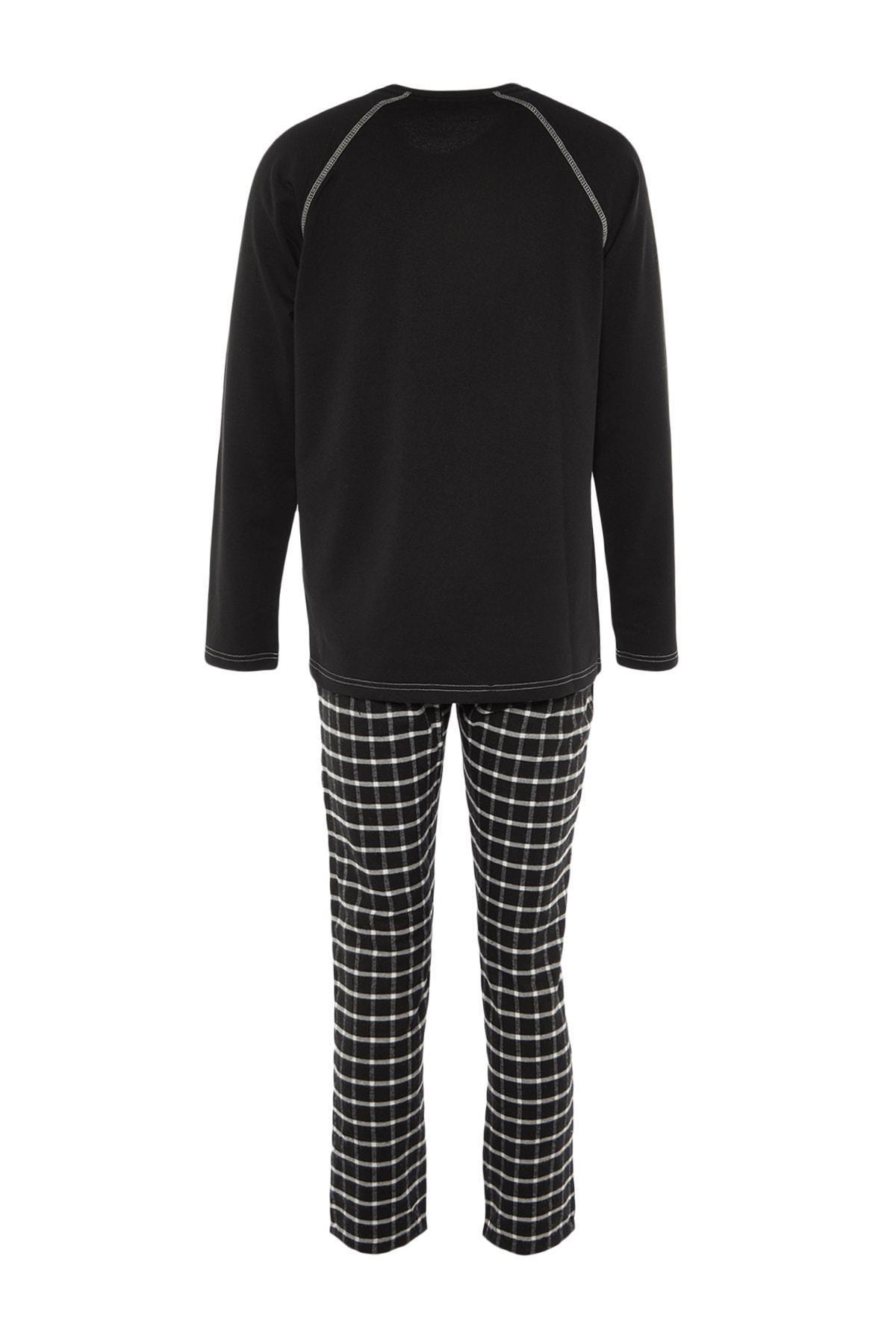 Black Plain Pajama Set, , large image number 7