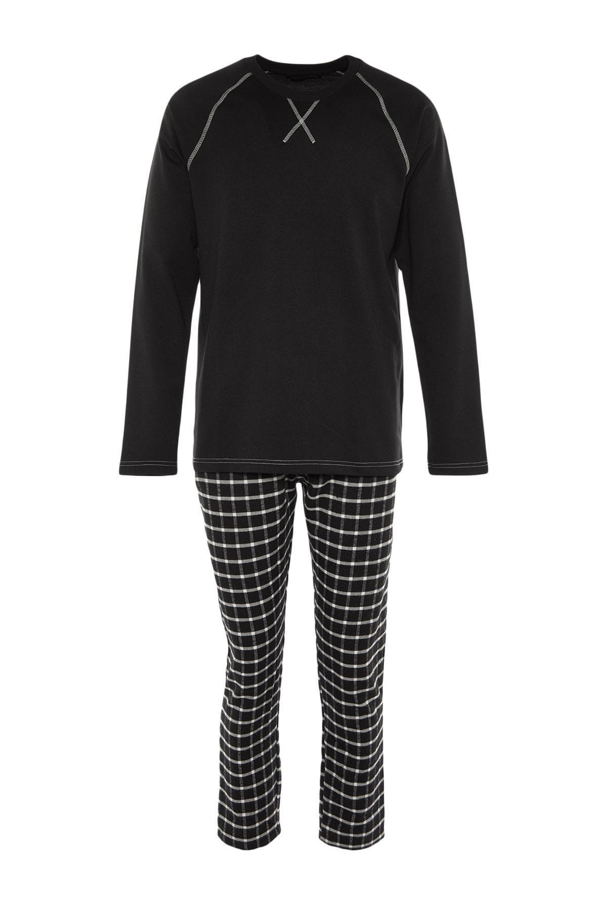 Black Plain Pajama Set, , large image number 8