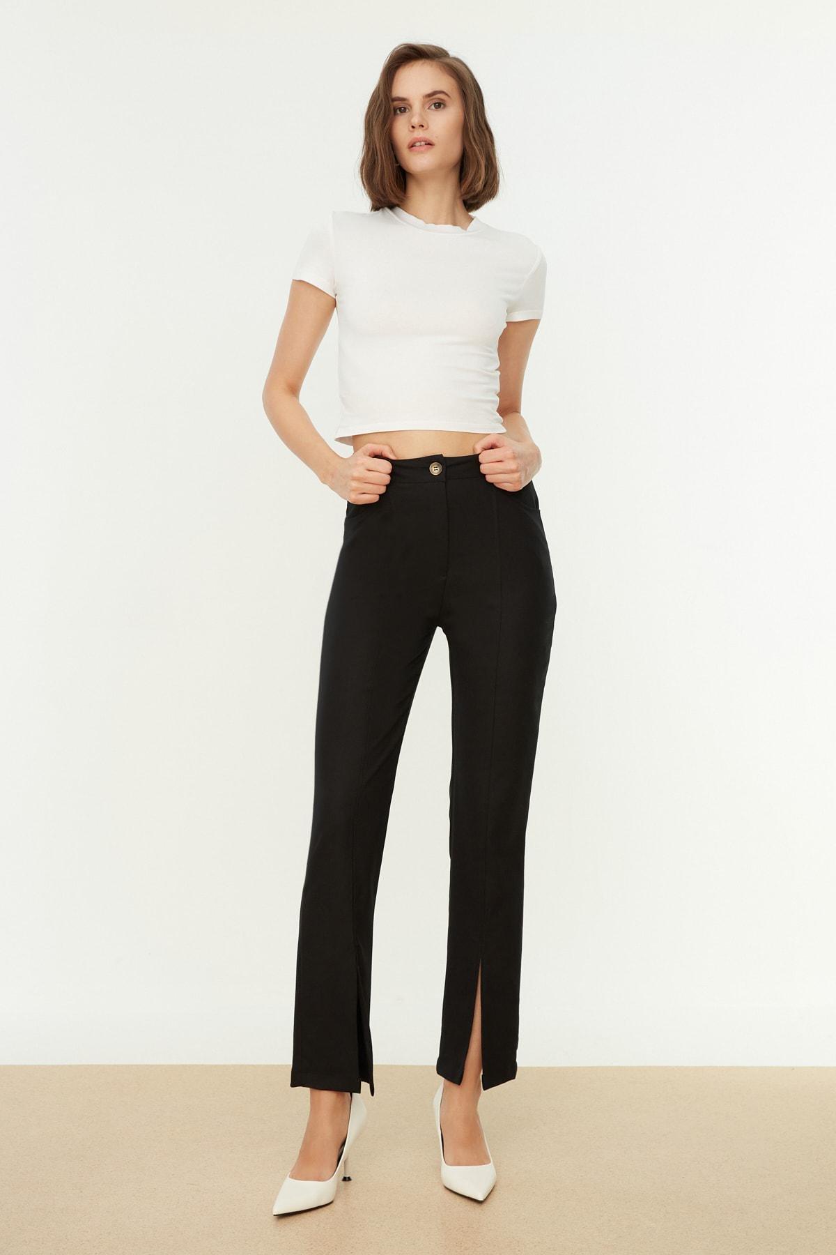 Trendyol - Black Mid Waist Pants