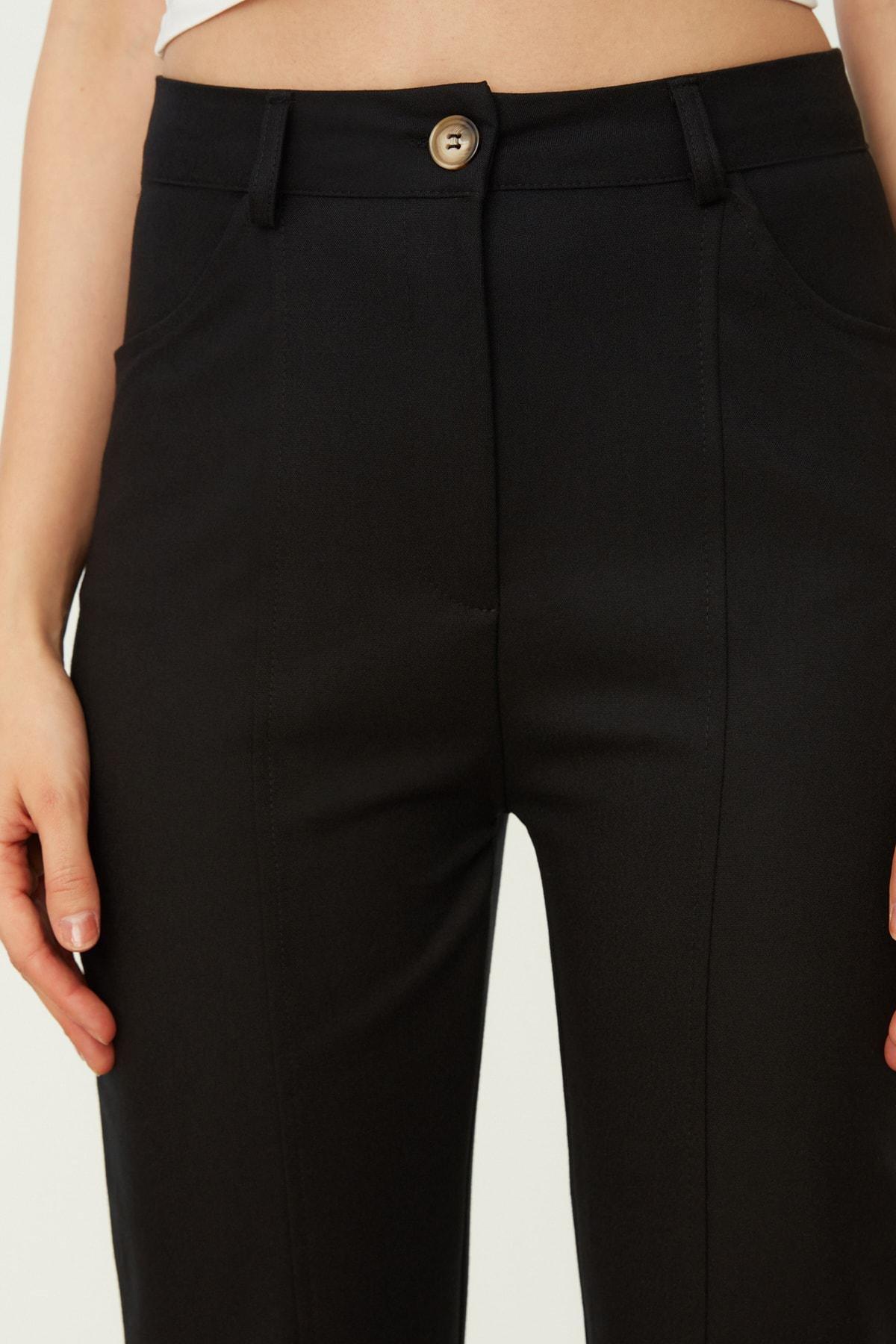 Trendyol - Black Mid Waist Pants