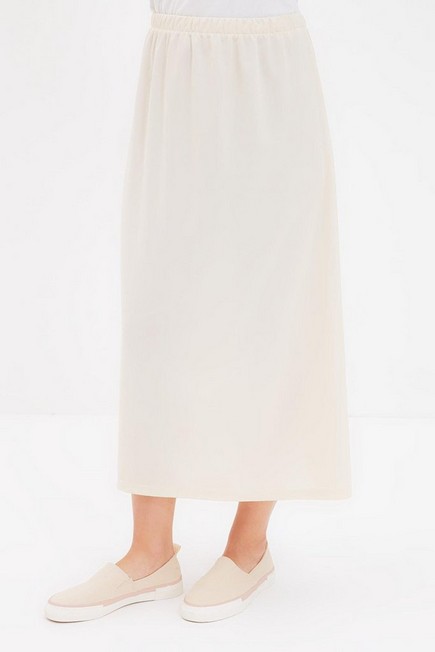 Trendyol - Beige Cotton Maxi Skirt