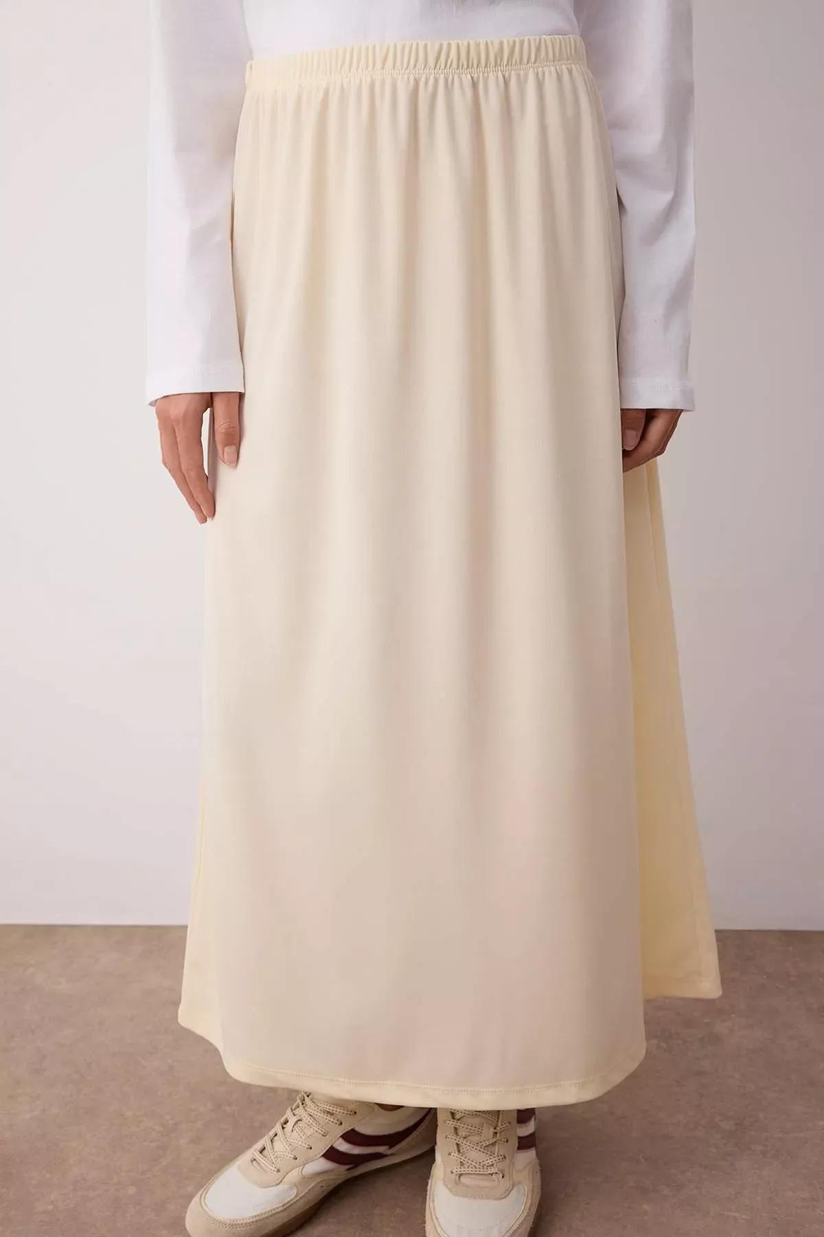 Beige Cotton Maxi Skirt, , large image number 3