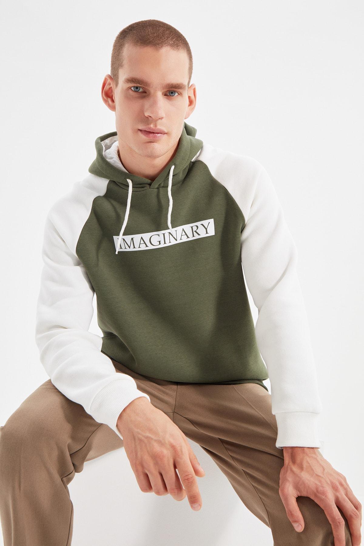 Khaki Hooded Sweatshirt, , large image number 0