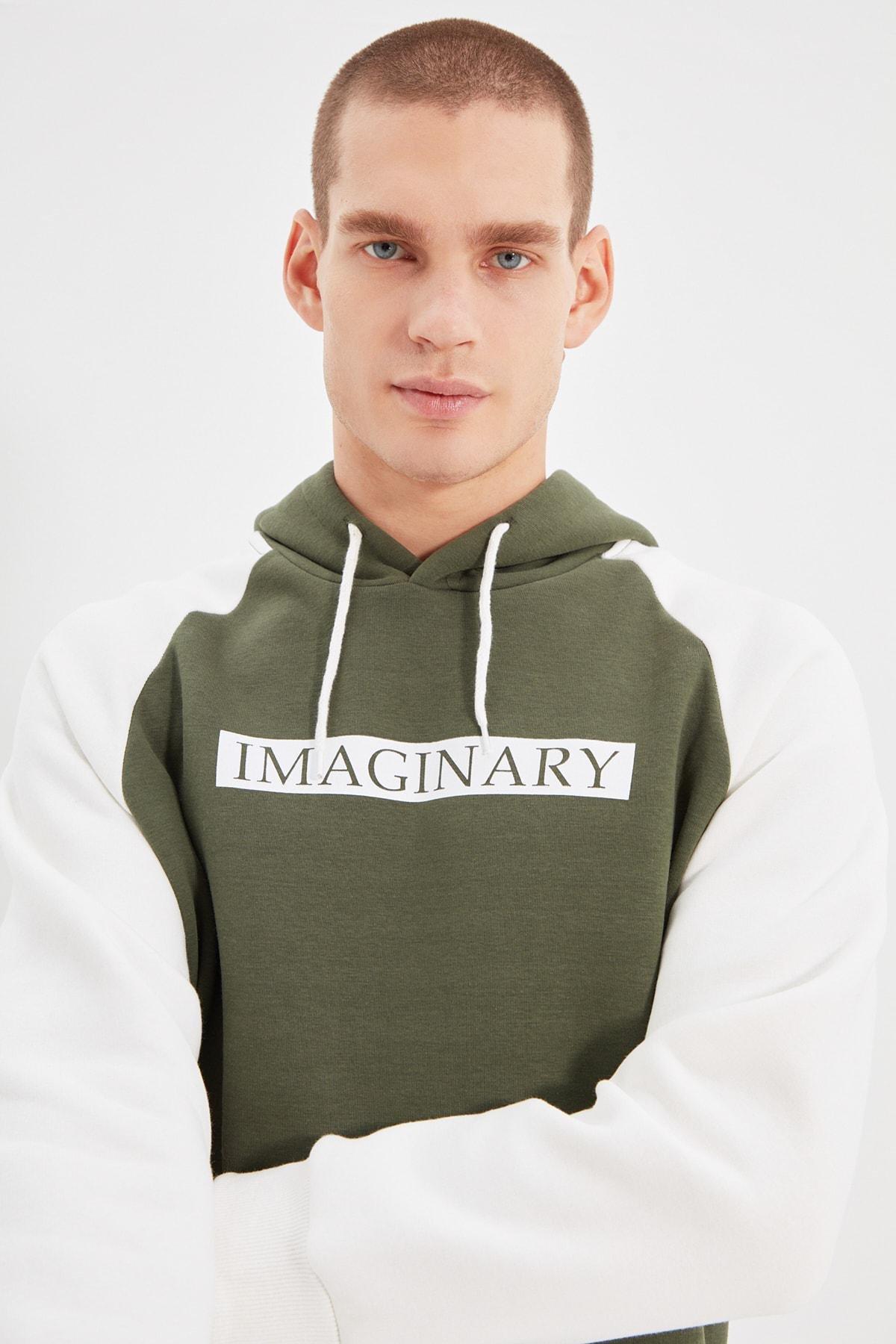 Khaki Hooded Sweatshirt, , large image number 2