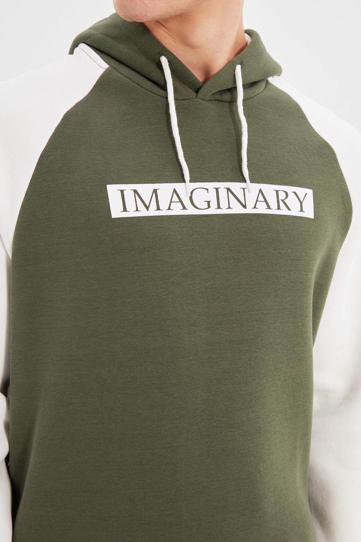 Khaki Hooded Sweatshirt, , large image number 4