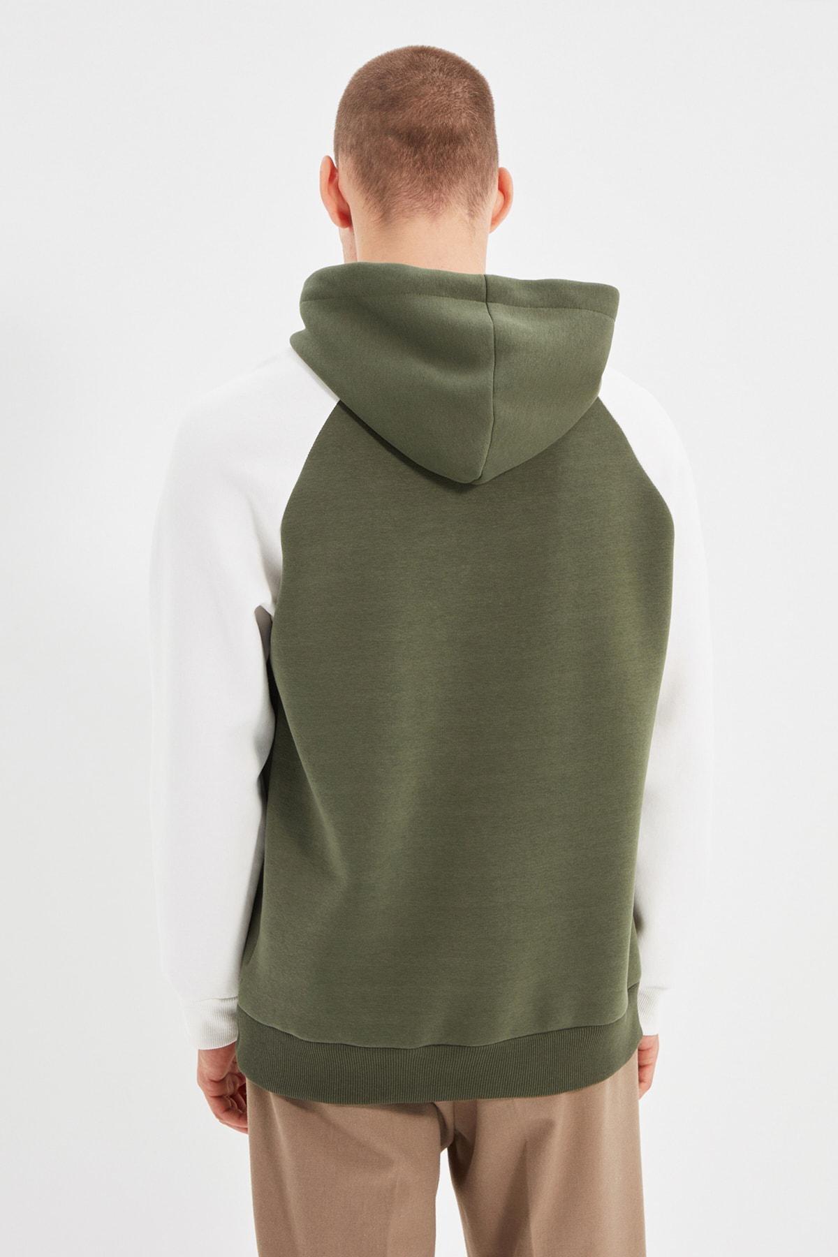 Khaki Hooded Sweatshirt, , large image number 5