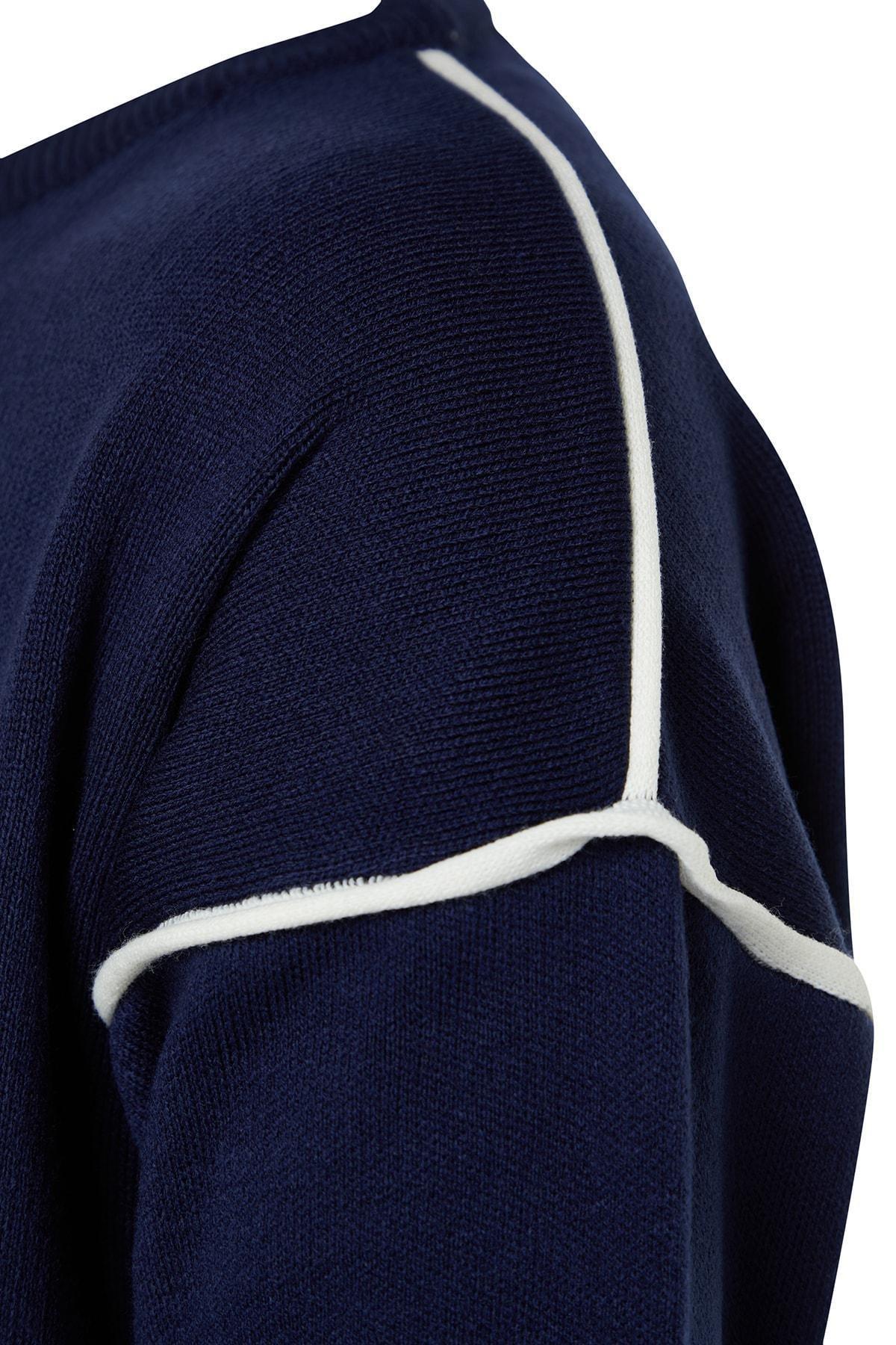 Navy Crew Neck Oversized Sweater, , large image number 5