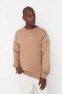 Trendyol - Brown Oversize Crew Neck Sweater