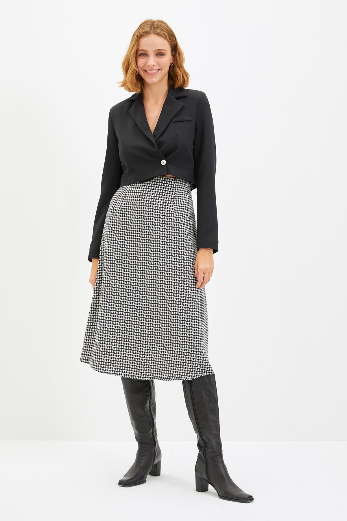 Black Lapel Collar Blazer, Black, large image number 7