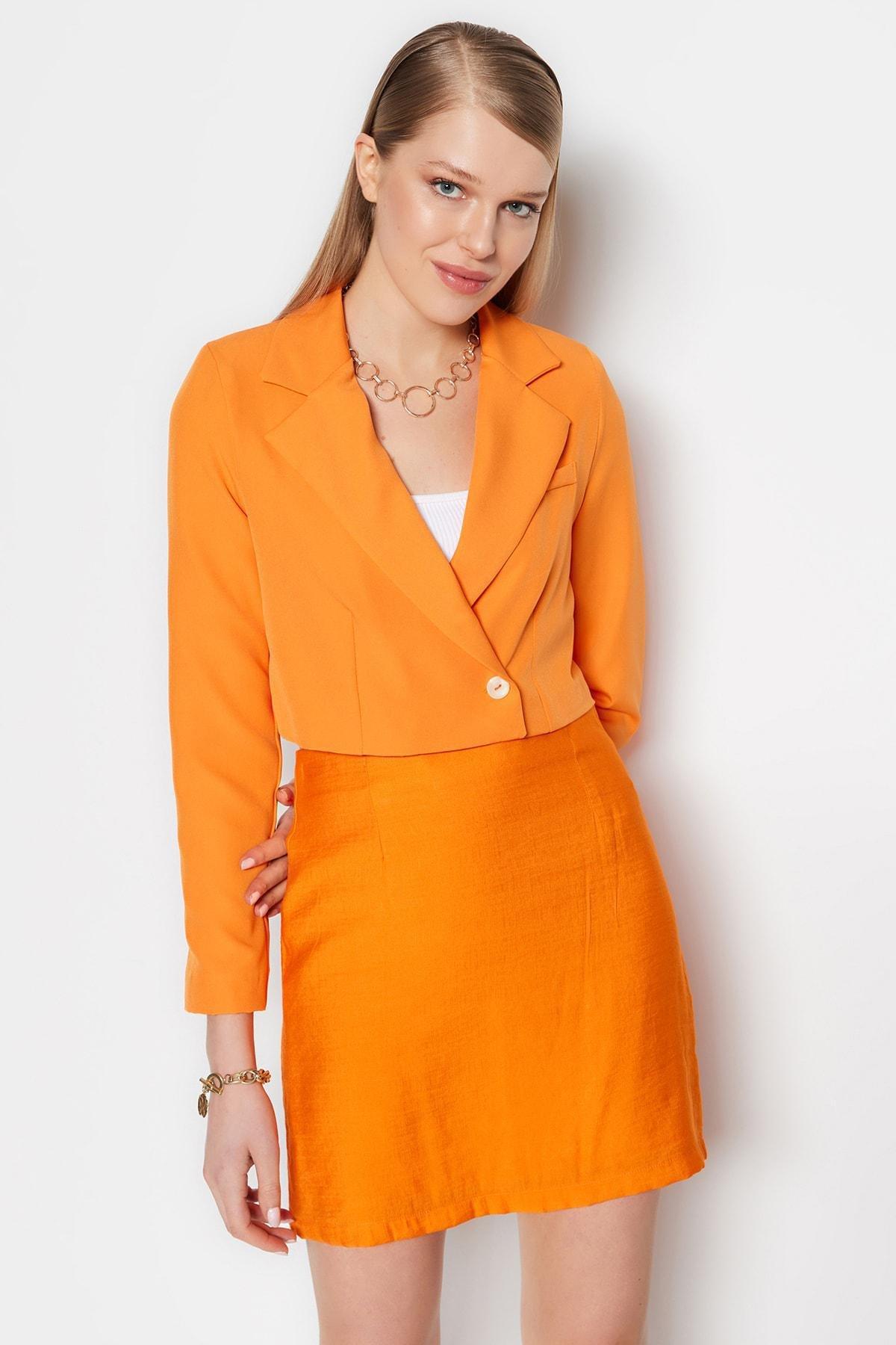 Orange Cache-Coeur Blazer, , large image number 1