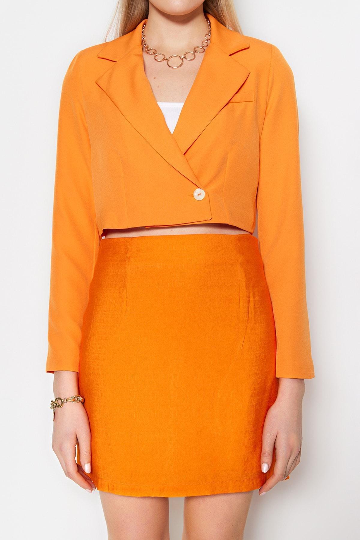 Orange Cache-Coeur Blazer, , large image number 2
