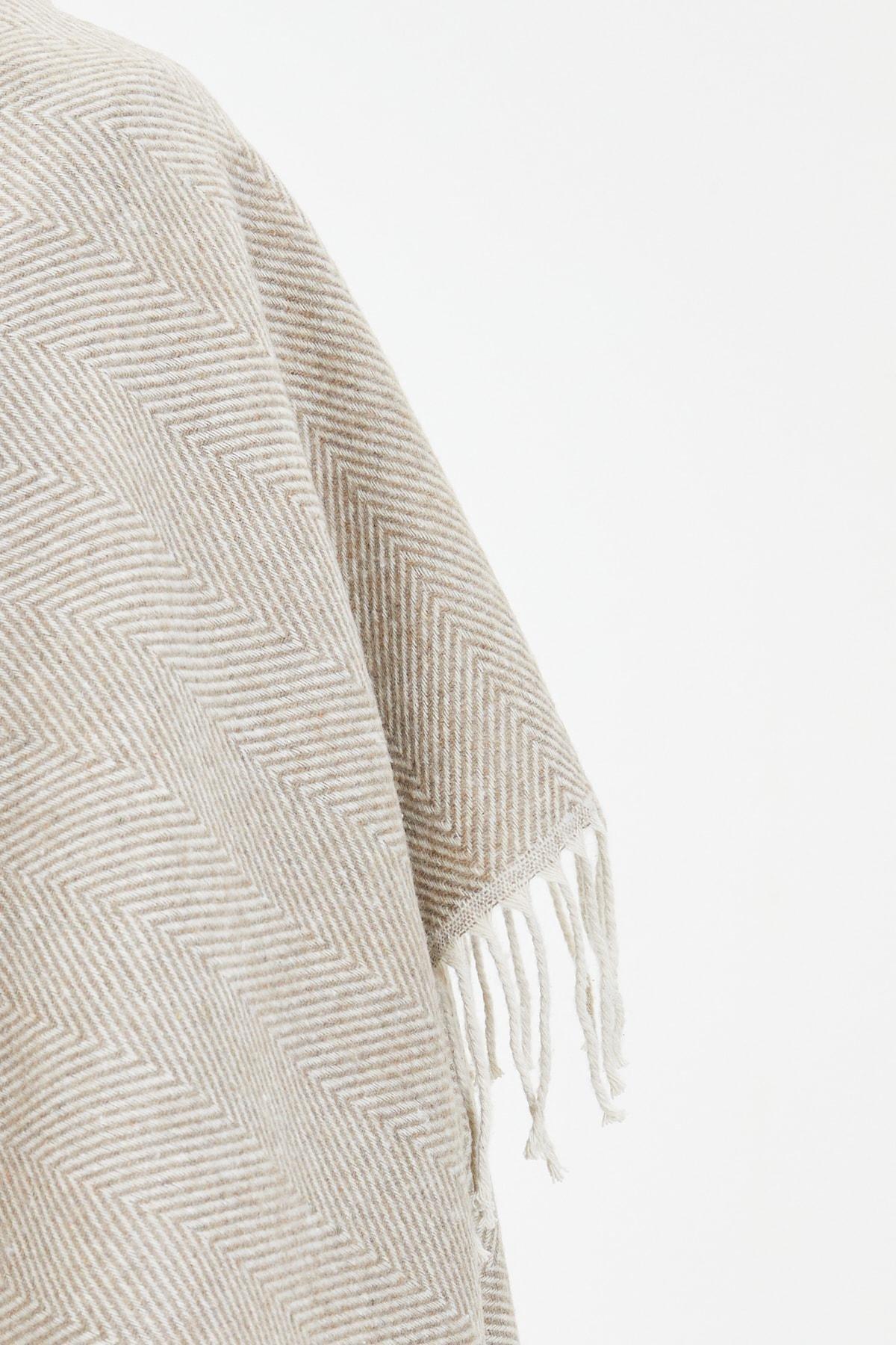 Brown Soft Textured Winter Scarf, Brown, large image number 8