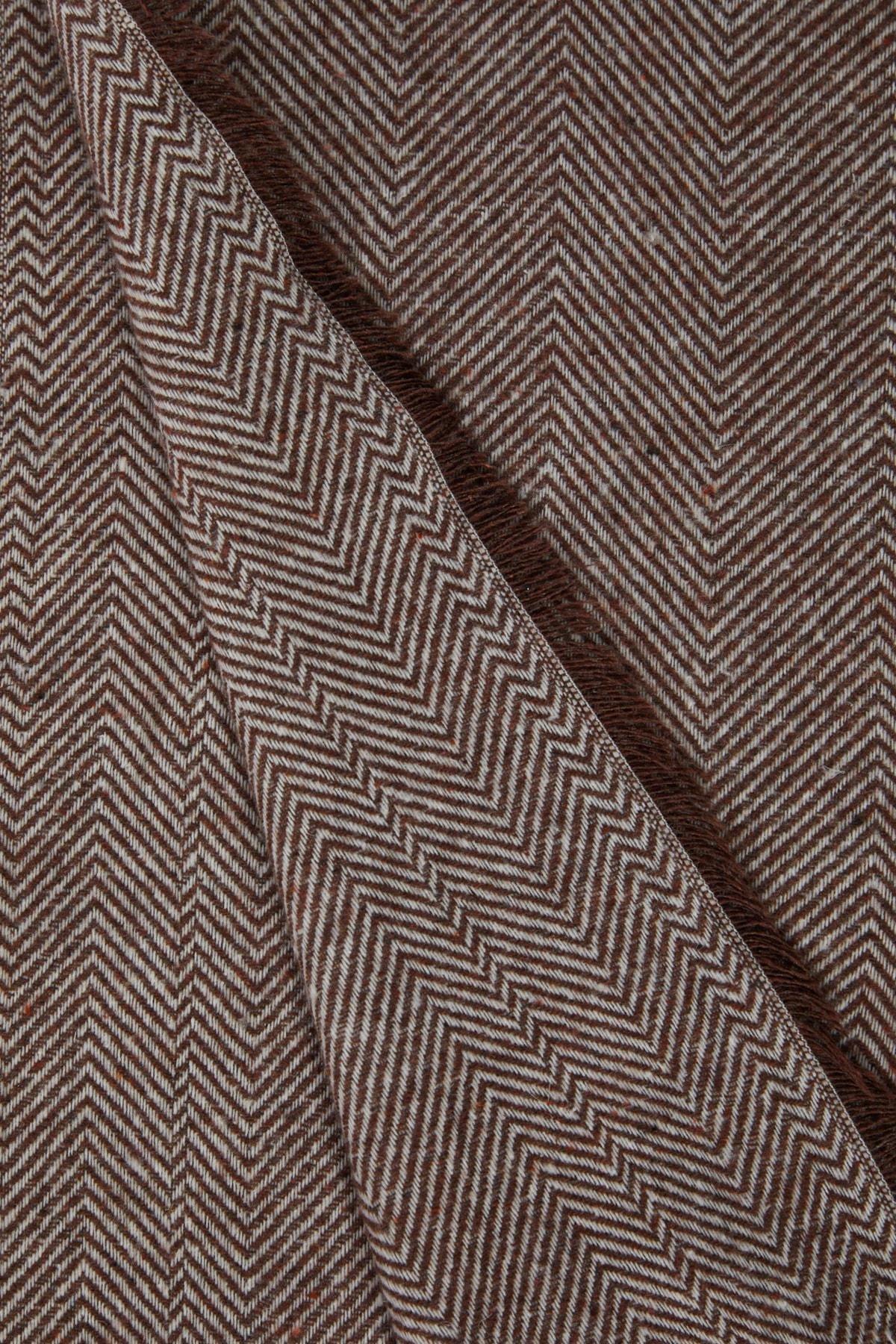 Brown Soft Textured Winter Scarf, Brown, large image number 13