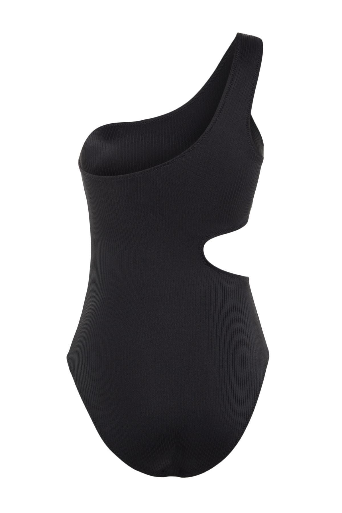 Black Plain Swimsuit, , large image number 6