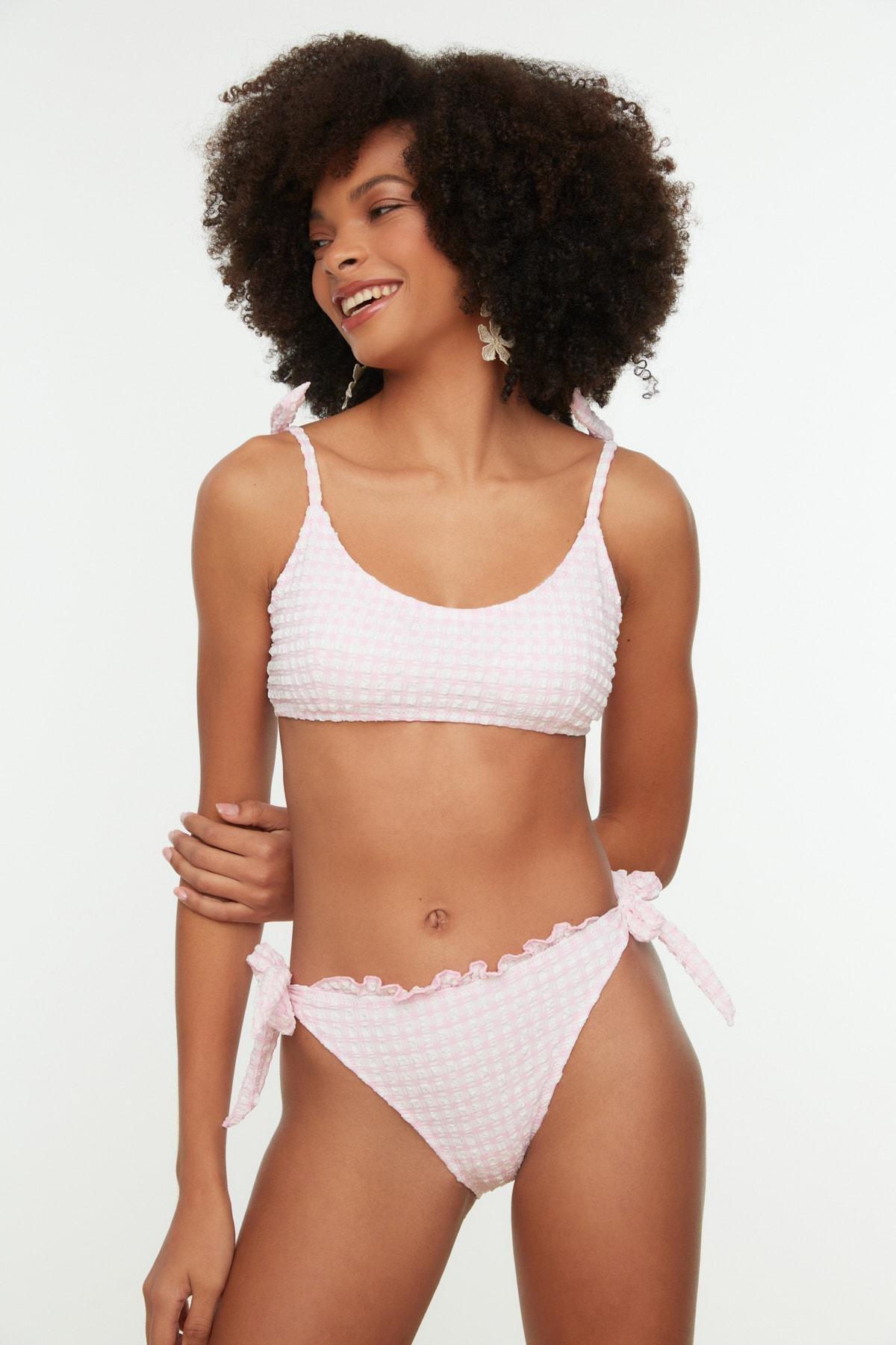 Pink Mid Waist Bikini Bottom, , large image number 5
