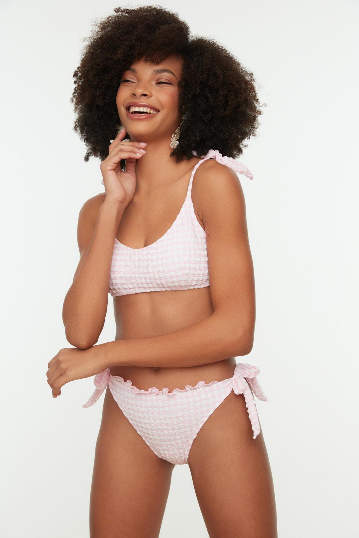 Pink Mid Waist Bikini Bottom, , large image number 6