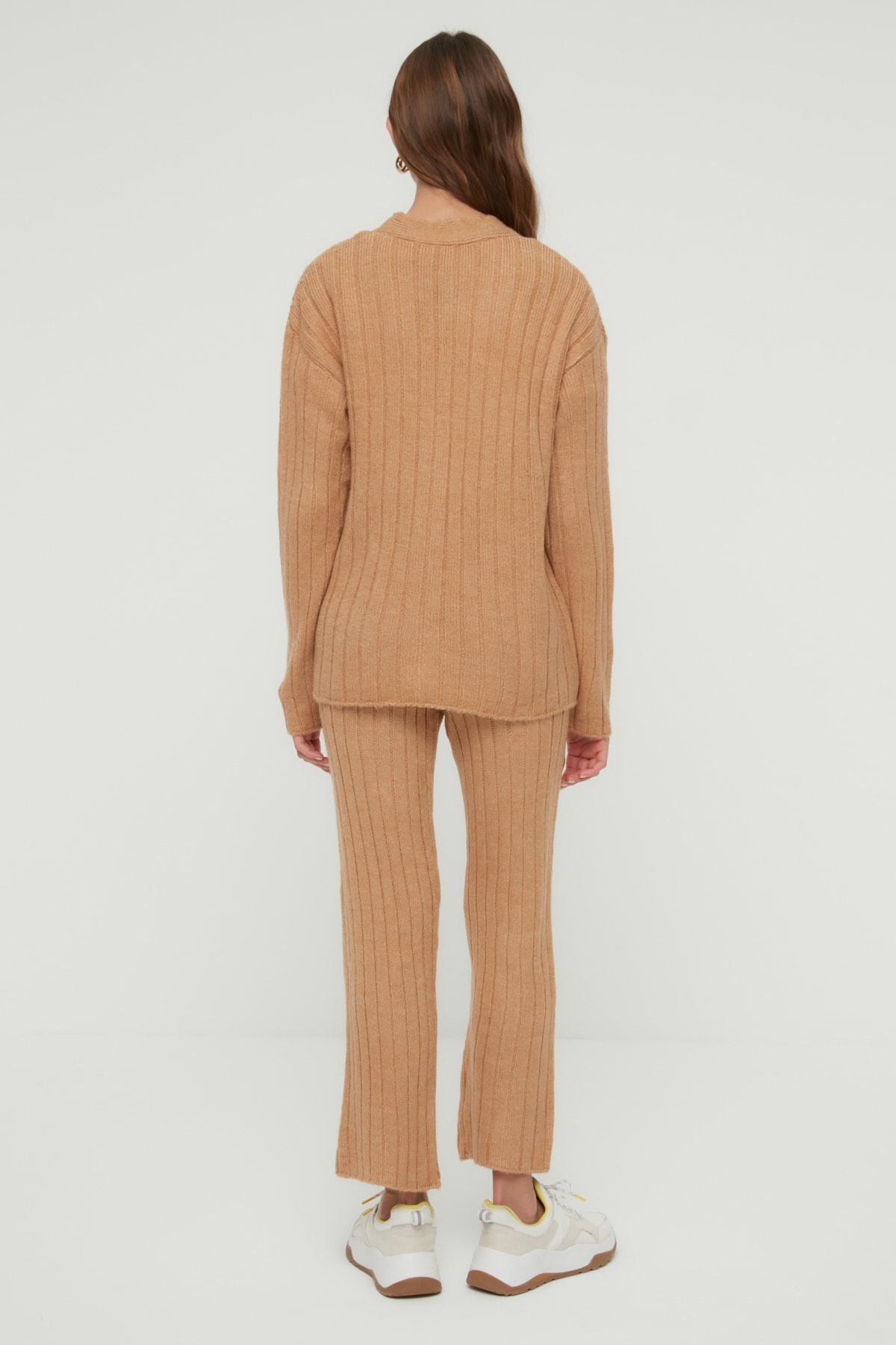 Brown Oversize Knit Co-Ord Set, Brown, large image number 7