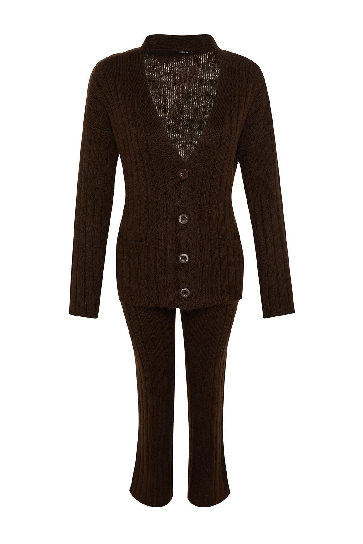 Brown Oversize Knit Co-Ord Set, Brown, large image number 17