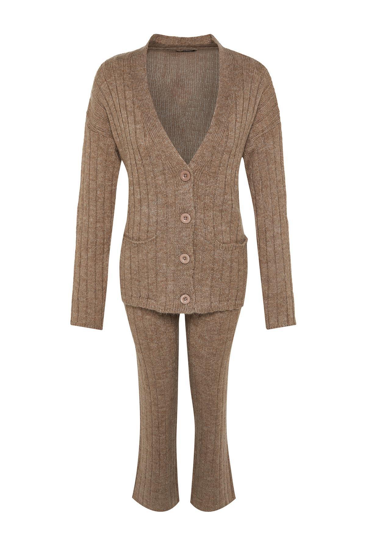 Brown Oversize Knit Co-Ord Set, Brown, large image number 18